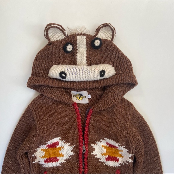 Kids Wool blend zip up horse sweater - Picture 7 of 11